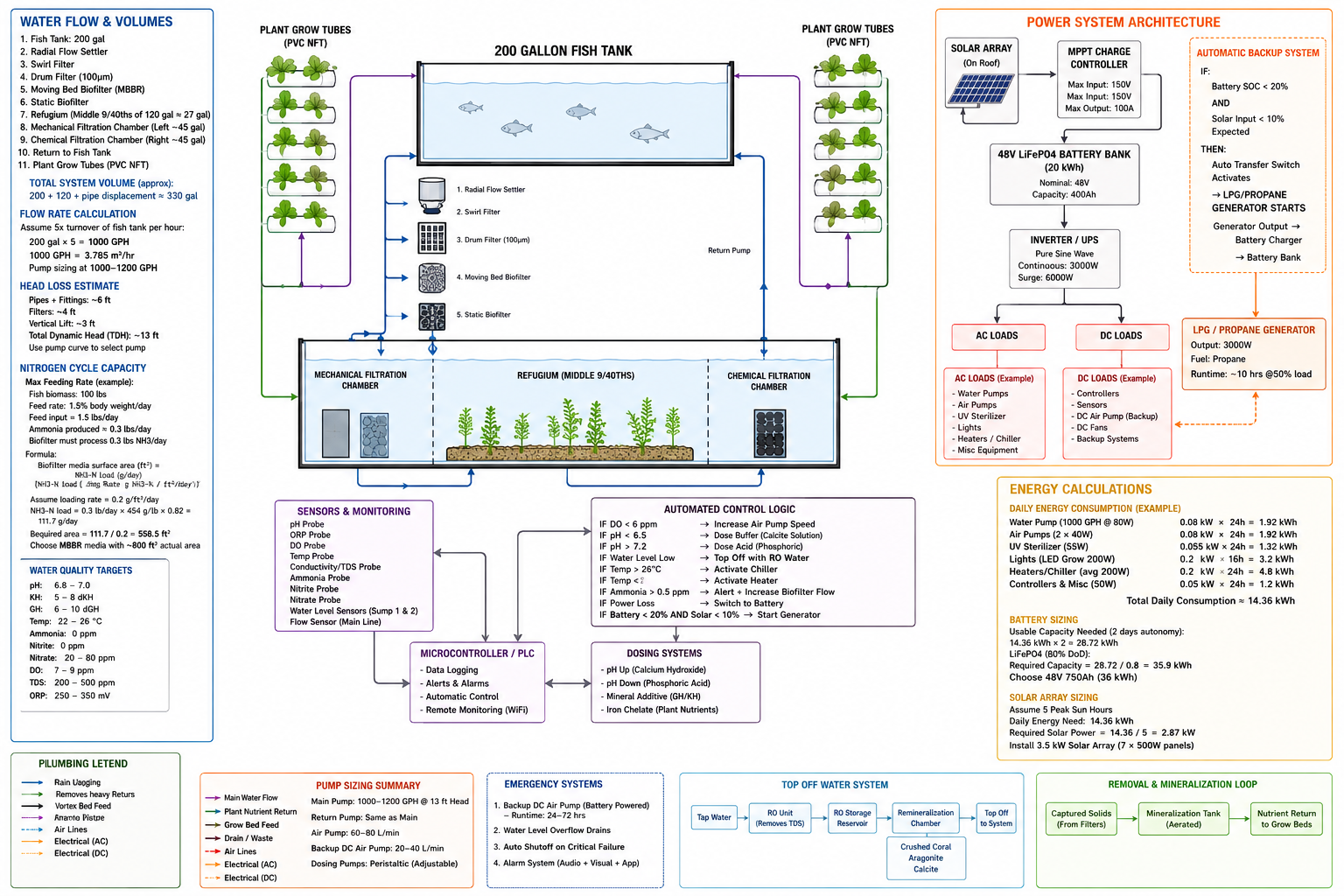 AI-generated stylized, exaggerated concept image of an aquaponics system.